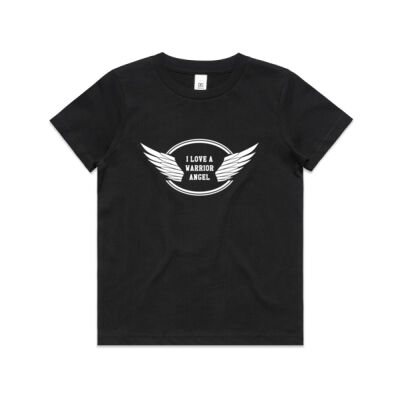 I love a Warrior Angel Kids Tee Black Thumbnail